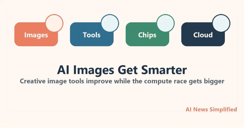 AI News Simplified themed illustration for AI Images Get Smarter, and the Compute Race Gets Bigger