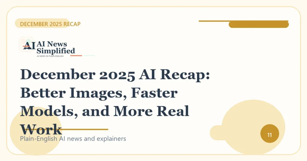 December 2025 AI Recap: Better Images, Faster Models, and More Real Work