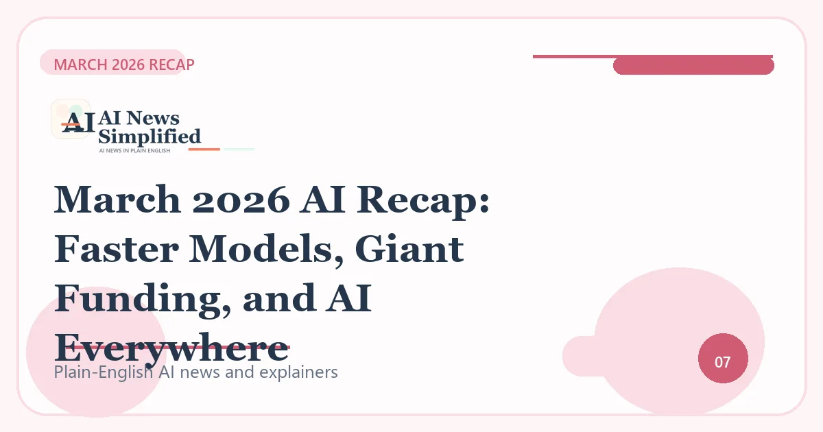 March 2026 AI Recap: Faster Models, Giant Funding, and AI Everywhere