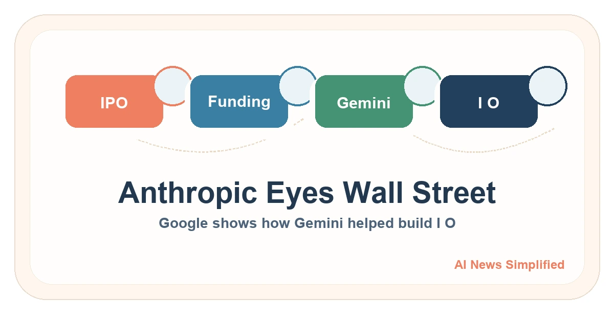 Anthropic Pushes Into Public Markets as Google Shows How It Built I/O With Gemini
